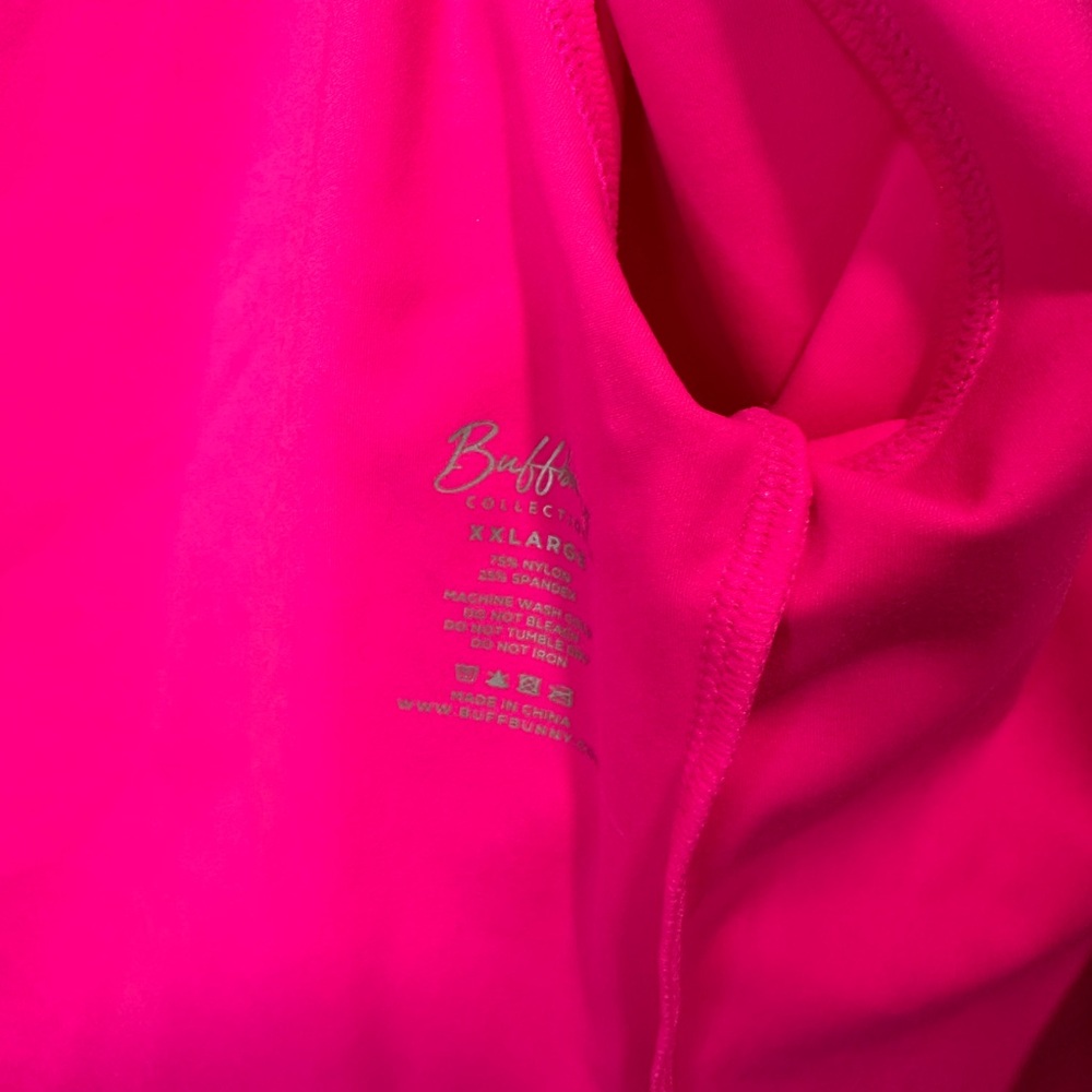 Buffbunny Phantom Waist Hot Pink Hibiscus Zip-Front Jacket XXL - Picture 5 of 9